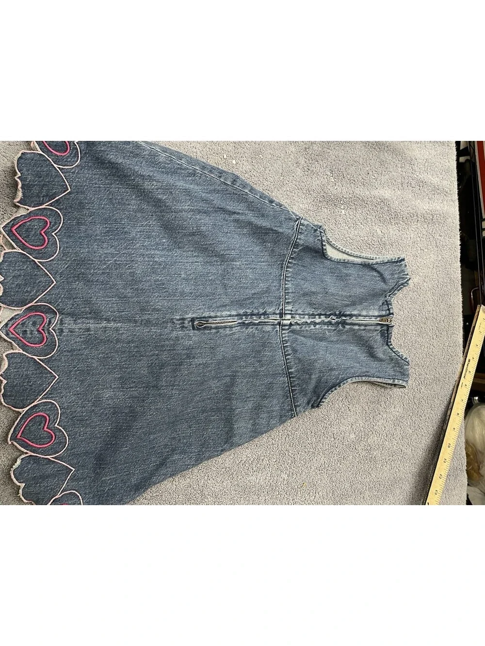 Gymboree Vintage Denim Dress with Embroidered Floral Size 5 2000s